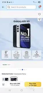 Samsung a55  12gb 256gb 10 months  old but not even a single scrach