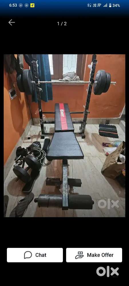 Bench press and dumbbell