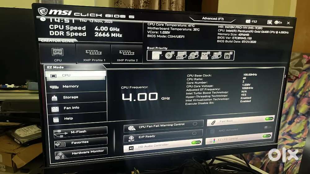 assembled PC full set 
Intel Pentium gold 10th 4.0ghz processor gene