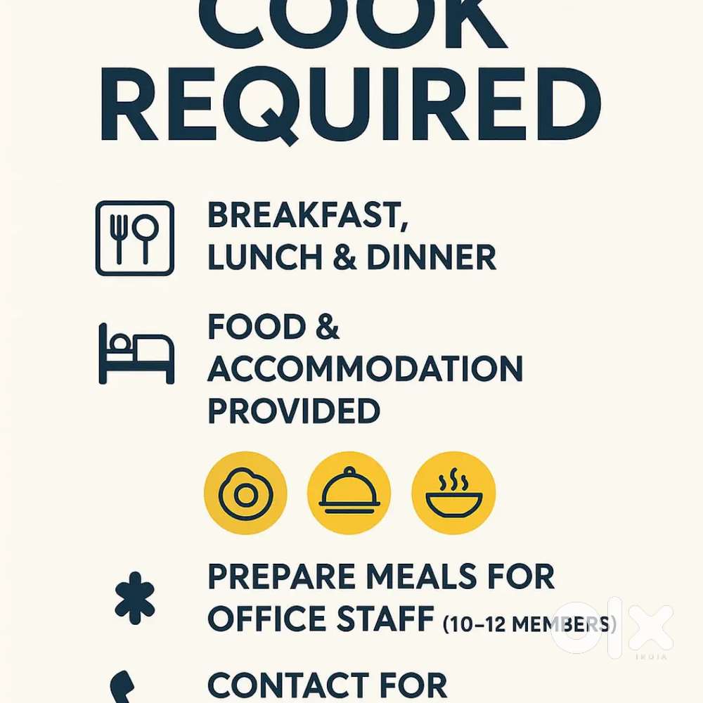 Required Daily Cook for Office Staff (10-12 Members)