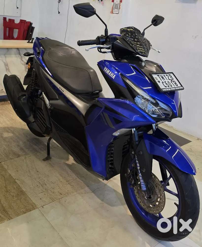 Yamaha Aerox 155 Racing blue, 2024 model, high performance scooter