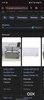 500 double door fridge