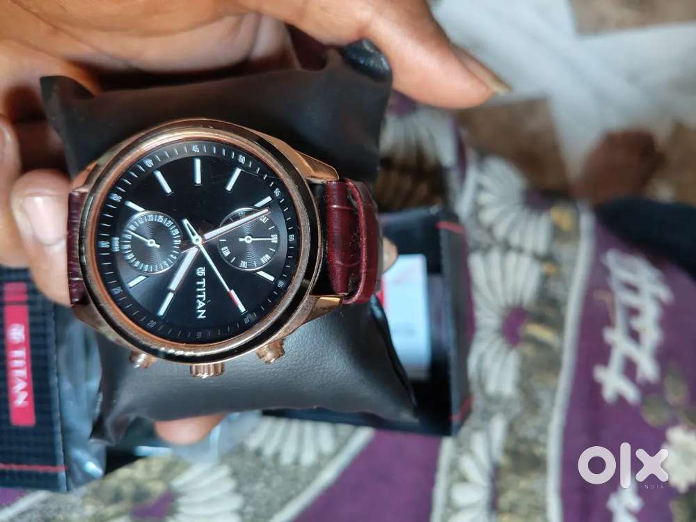 Titan Watch for men (Quartz,Brown, PU Leather/Faux Leather)
