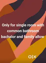 Only for single room with common bathroom bachalor and family allow
