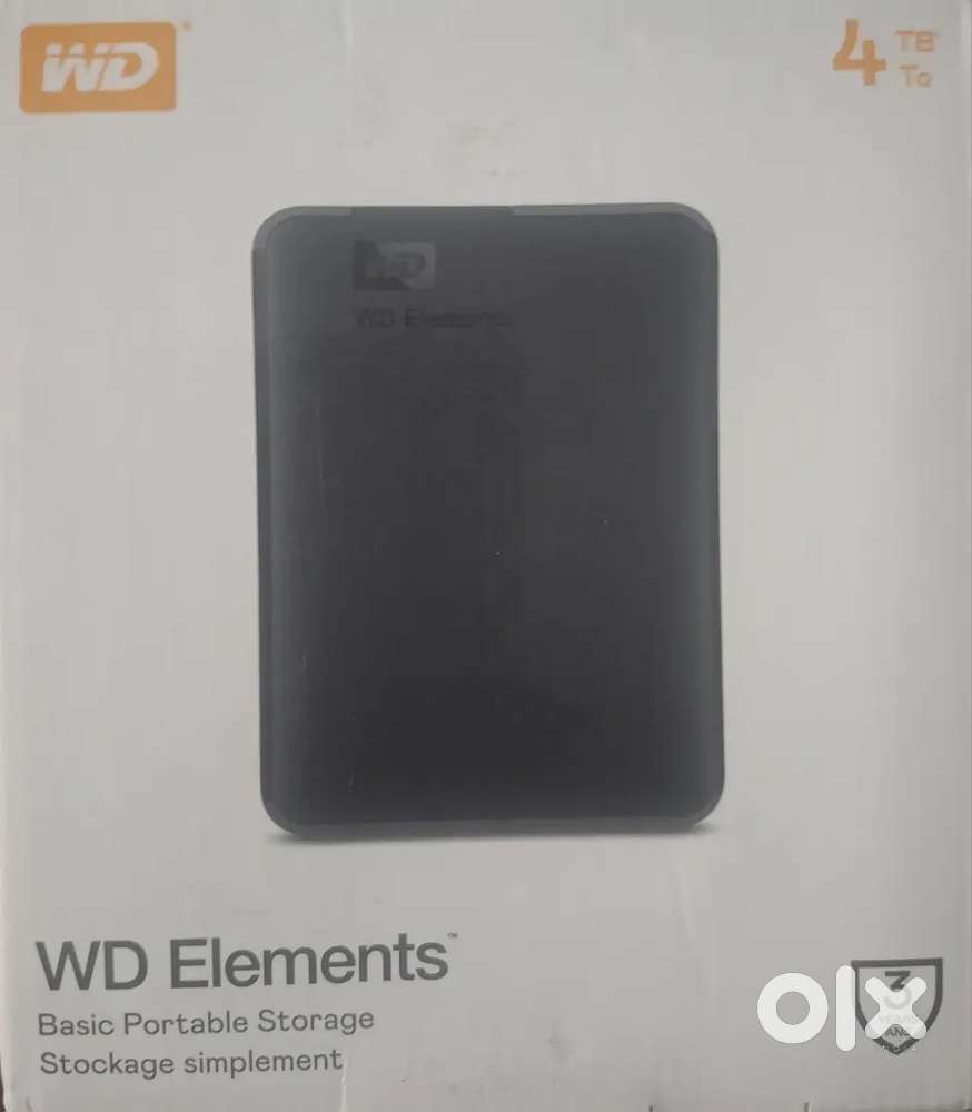 Western Digital WD 4TB Elements Portable Hard Disk Drive, USB 3.0