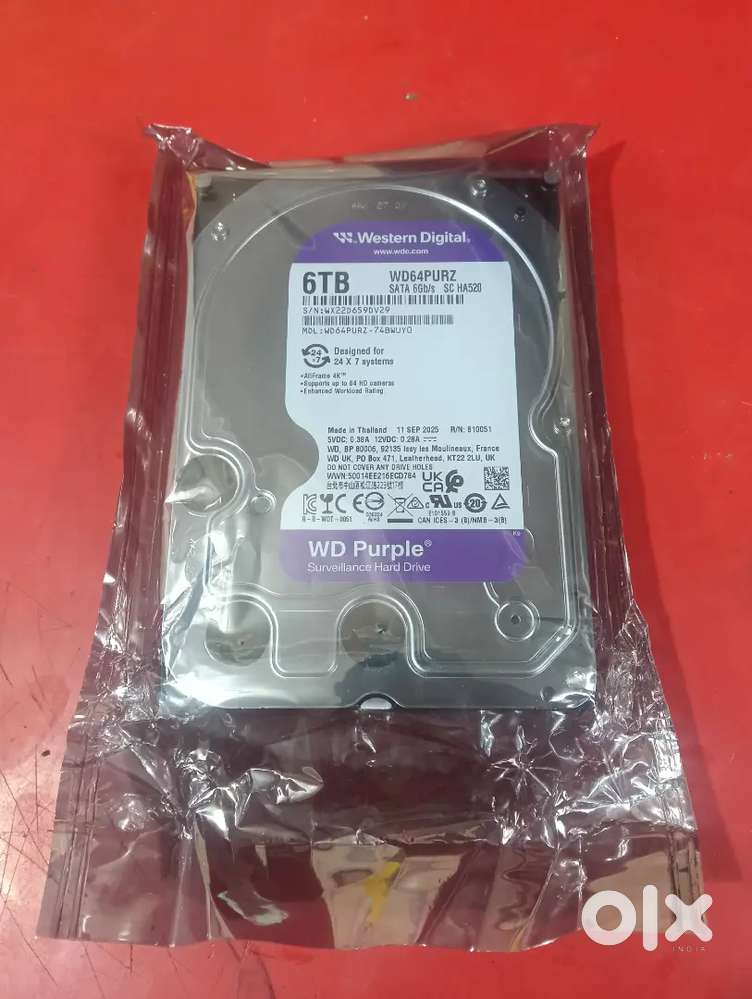 6tb wd purple box packed with one year warranty
