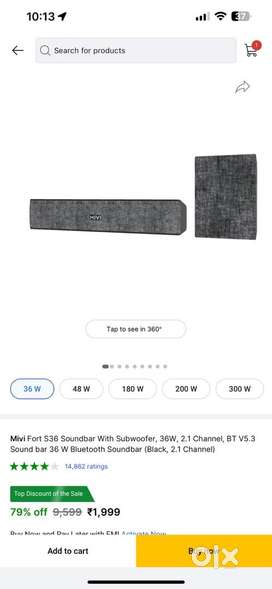 Mivi sound bar 1 month used with woofer Bluetooth