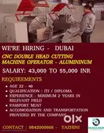CNC DOUBLE HEAD CUTTING MACHINE OPERATOR - ALUMINIUM