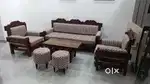 3+1+1 Sofa set with 2 stools and a center table