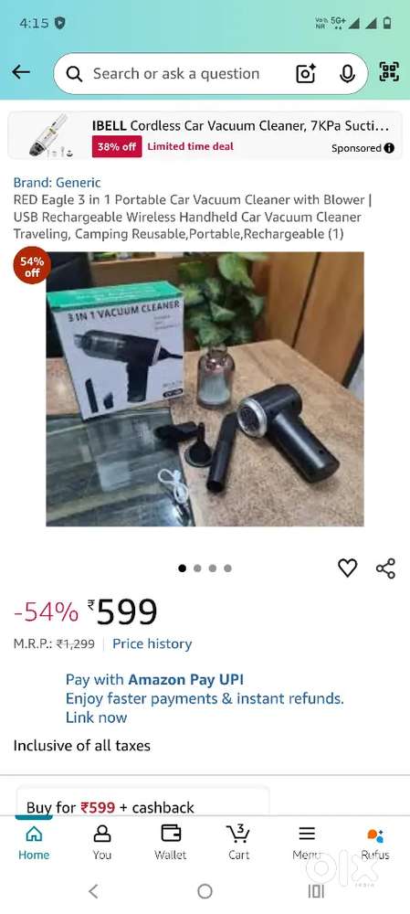 Portable mini vaccume cleaner