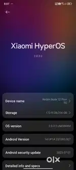 Redmi note 12 pro + 5G for sale 16500/- 12GB ram 256GB starage