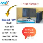 Branded Full Set  CPU - Branded  Monitor  Keyboard Mouse  Ram - 8GB DD