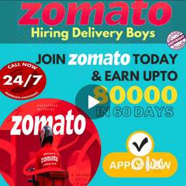 FOOD DELIVERY PARTNERS WANTED IMMEDIATELY JOINING ZOMATO