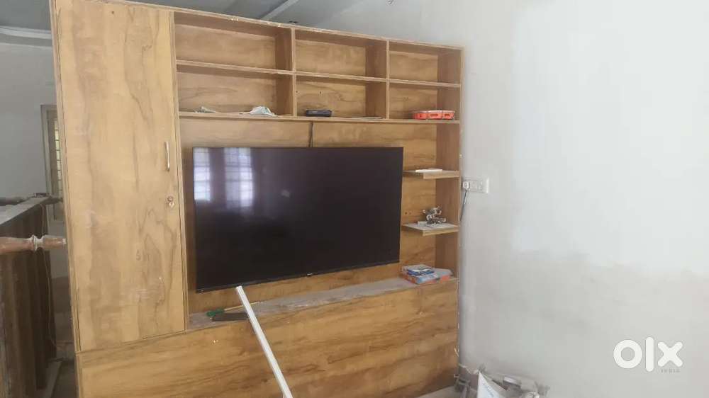 Partition cum Tv stand with cupboard