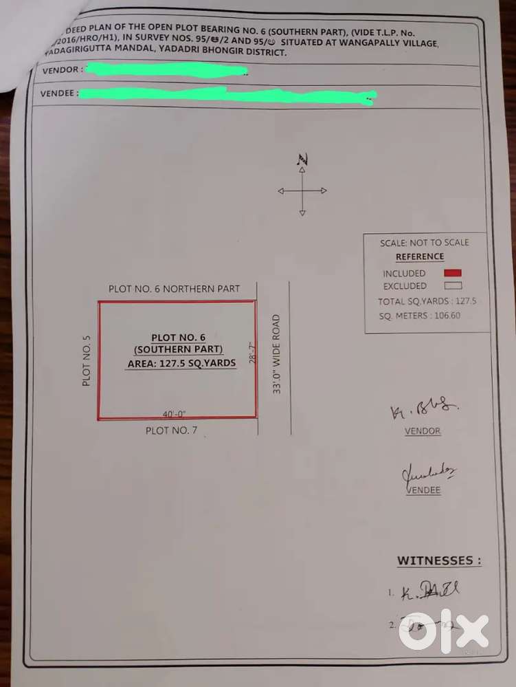 Open plot sale at Yadadri (Vangapally)