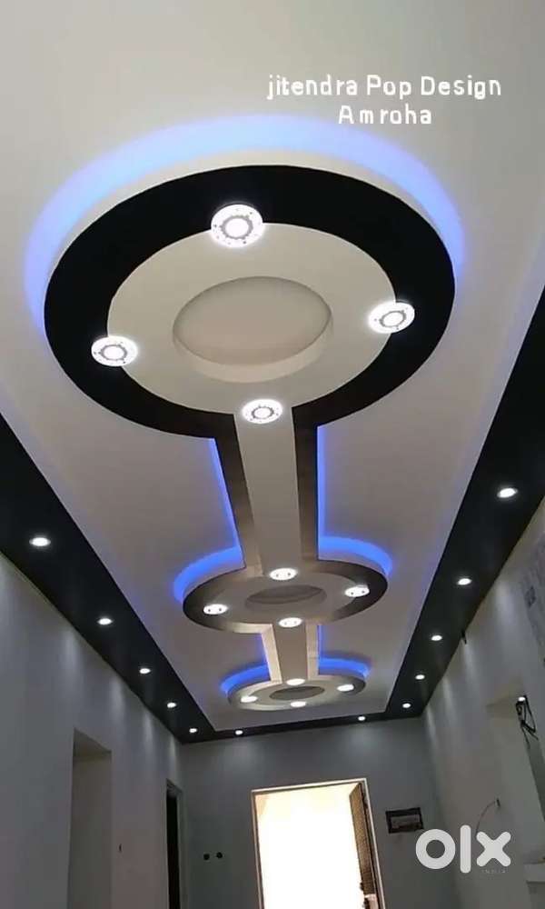Pop work falsceiling  border arches gypsum board..