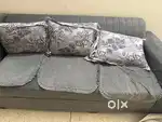 Geay colour L shape sofa 6pillow and square table