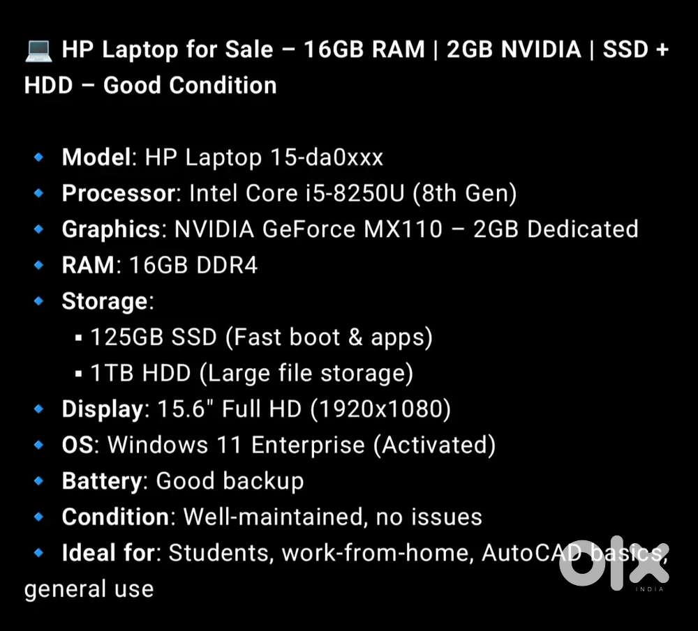 HP I5 8th GEN LAPTOP
