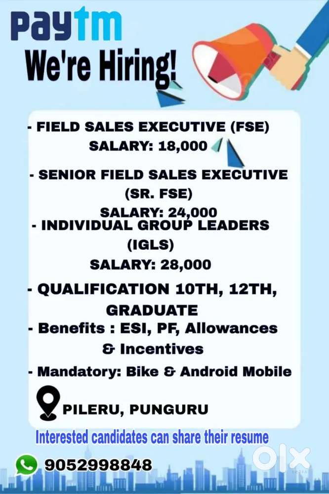 Hiring For Sales Exicutives And Senior Sales Exicutives