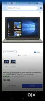 Asus Vivobook X540B AMD laptap ram 4gb 1tb harddisk ( windows 10)2hrs.