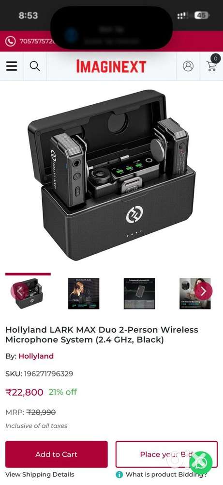 Hollyland lark max microphone all-in-one wireless lavalier