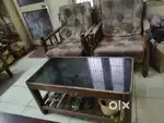 Solid Wooden Sofa Set - Durable and Elegant,  Ready for a New Home!