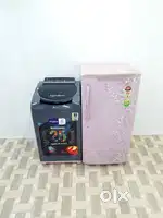 Single door refrigerator and top load washing machine