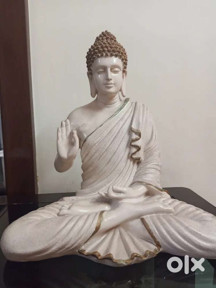 Buddha statue white in color 1 foot length