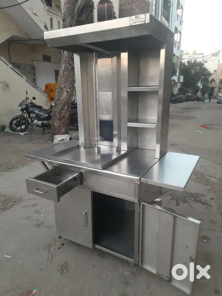 shawarma machine single burner with wheels (Big-Size) For Sale