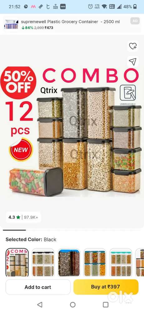 Kitchen plastic container