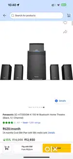 Panasonic SC-HT550GW-K 150 W Bluetooth Home Theatre only one year old