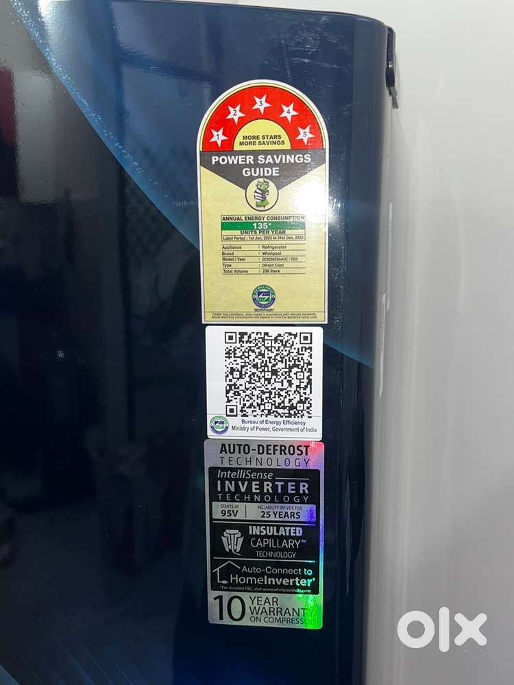 Whirlpool 236 L 5 Star Frost free inverter Direct cool single door Ref