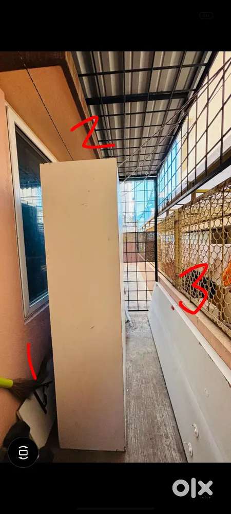 Partition walls and shelf and door