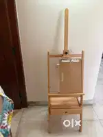 Wooden Standing Painting Easel Adjustable Canvas Holder with Storage