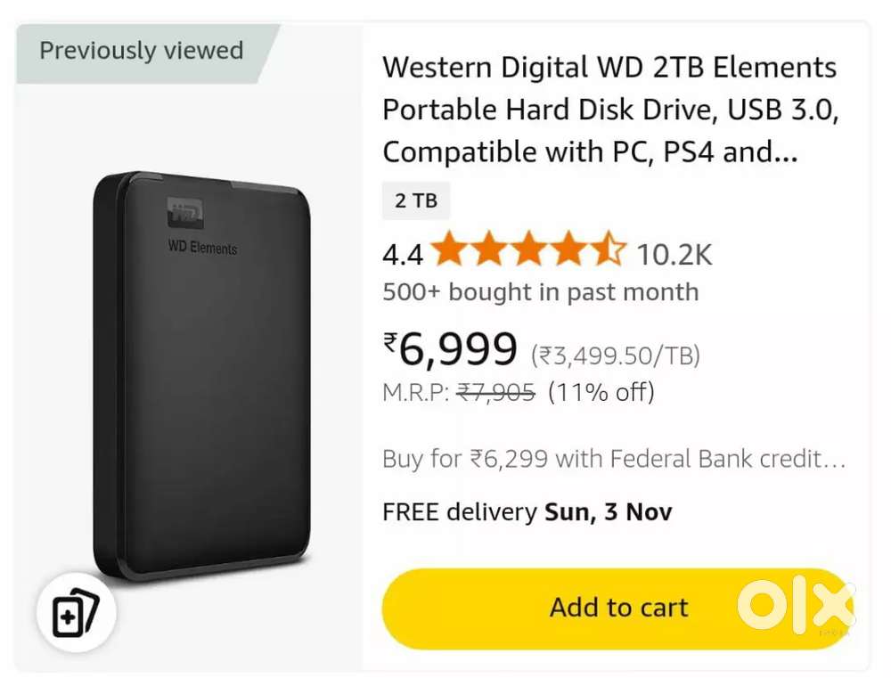 WD 2TB Hard Disk