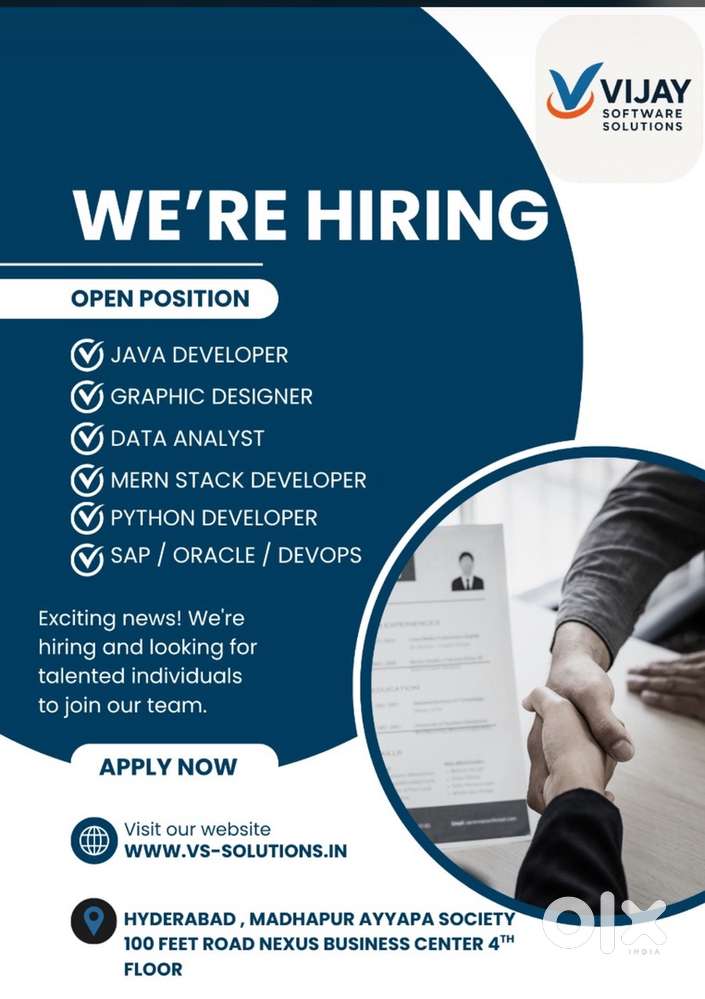 IT - FRESHERS & EXPERIENCE OPENINGS