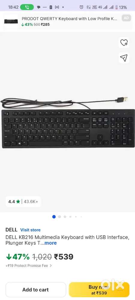 Brand New Dell Wired Keyboard
