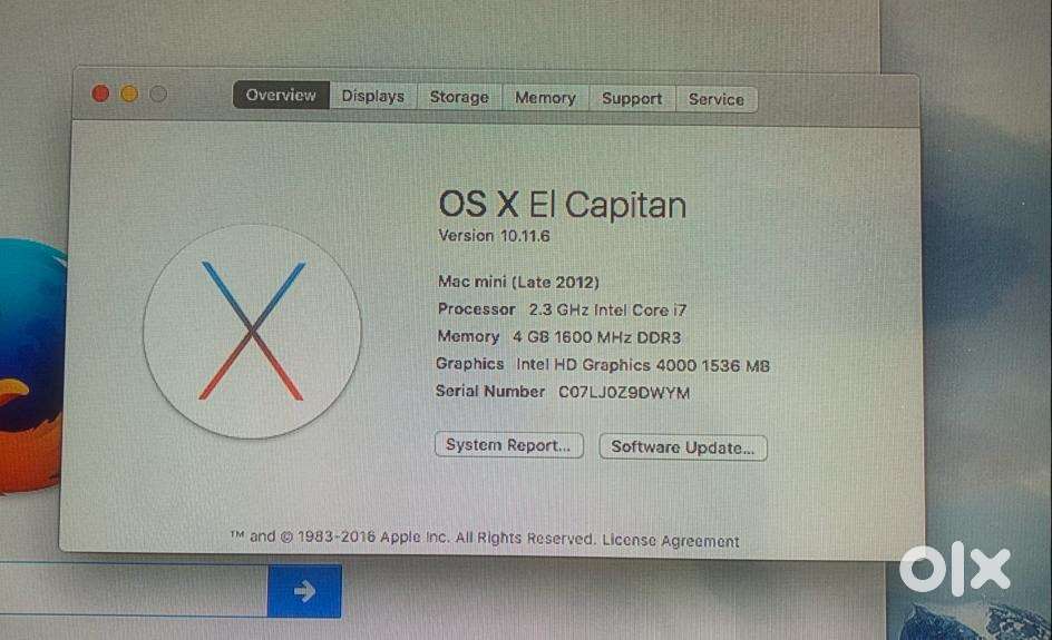 Mac mini 2012 model ,i7, 4 gb ram