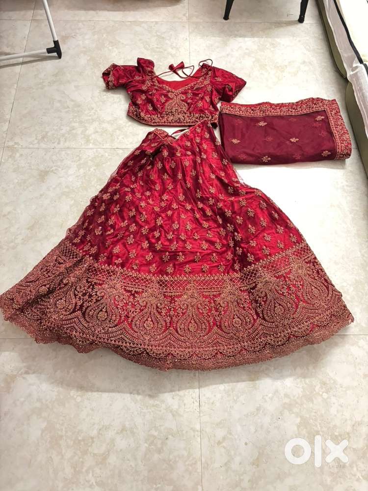 Premium Maroon Lehenga Set – Worn Only Once  Best Price Guaranteed