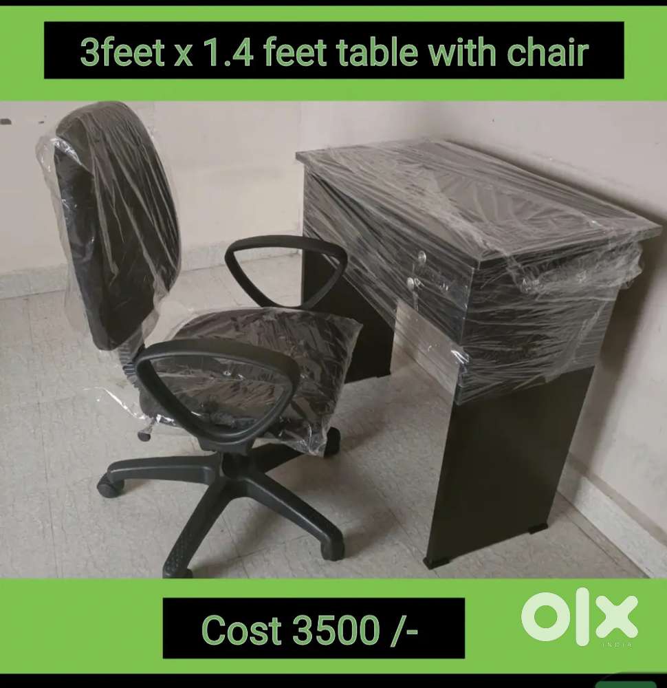 Revolving chair with simple draw table