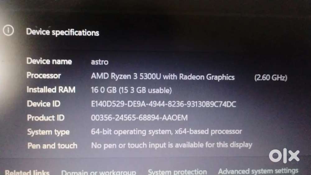 HP 15s Ryzen 3  16GB RAM  512GB SSD  1.5 Years Old  Good Condition