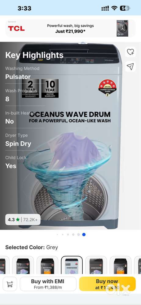 Haier top washing machine under warranty 8500