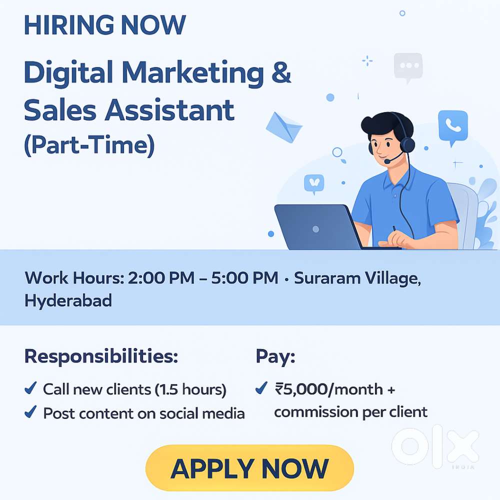 Digital Marketing & Sales Assistant (Part Time)