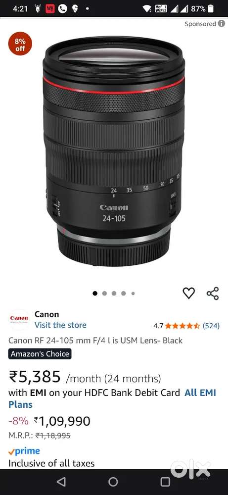 Canon camera and lens