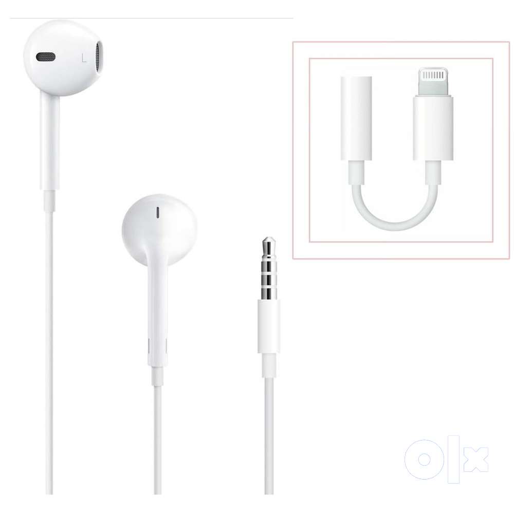 Apple Ear Pods Buds 3.5mm Head phone + Lightning to 3.5 Jack Adapter