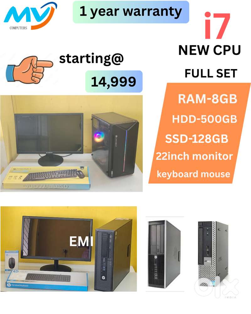 Home delivery  Free Installations  Branded CPU  Ram - 8GB