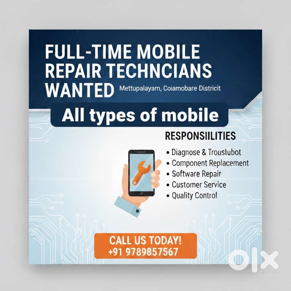 Wanted full timeMobile technician for all types mobile.