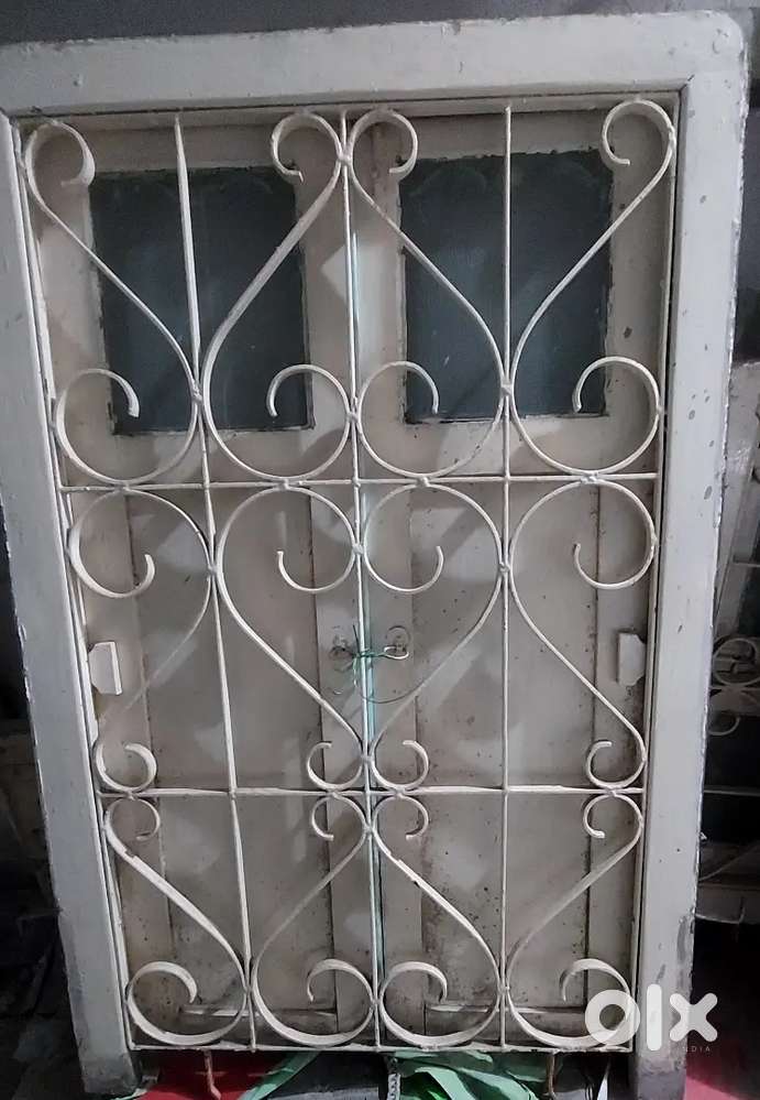 Wooden door and windows with Grill and frame