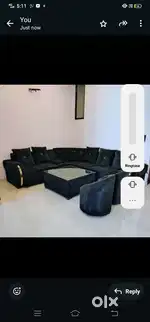Sofa set with center table and with cushion