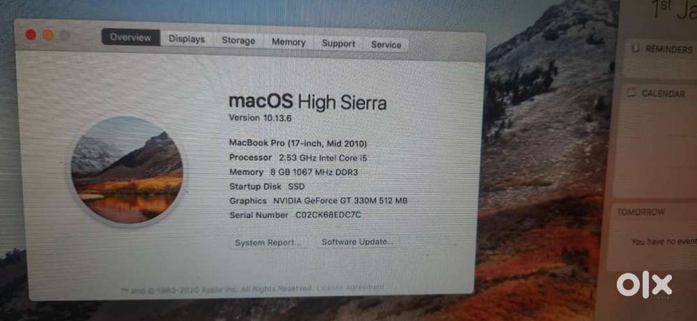 MAC BOOK PRO 2010 17 INCH